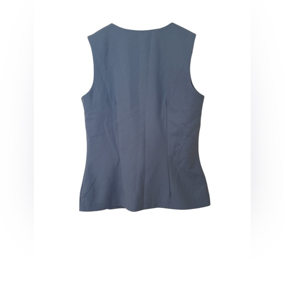 Vintage Rampage Tailored Waistcoat Vest Blue Button Front Size 7 Dark Academia - Picture 4 of 6